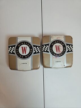 Winston Cigarette Metal Tin Winston Racing Nation Smoking Vintage Decor 1980s